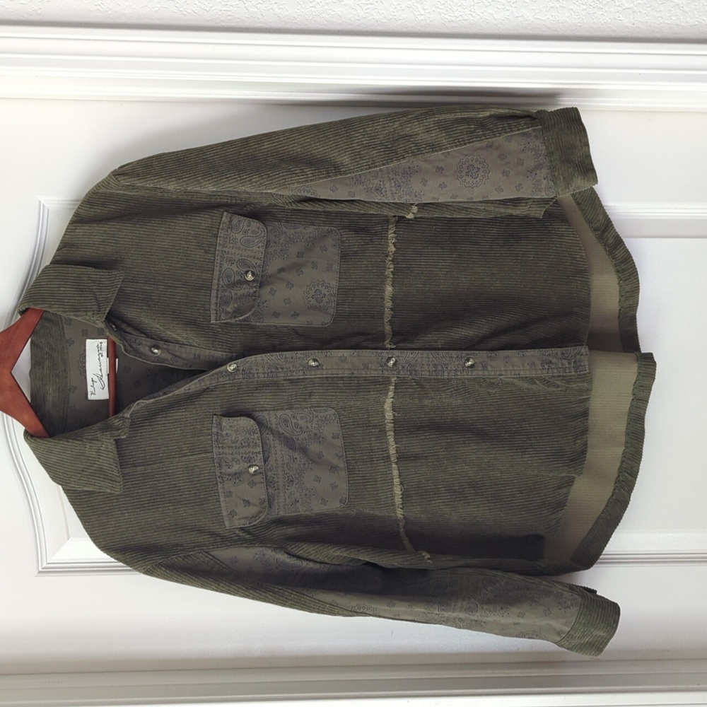 Vintage Havana Green corduroy button-up top - Size S